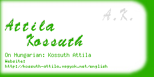 attila kossuth business card